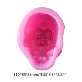3D Rose Flower Skull Epoxy Resin Mold for DIY Crafts
