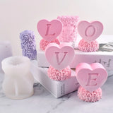 3D Rose Heart Silicone Mold for D&eacute;cor Gypsum Epoxy Resin Aromatherapy Candle