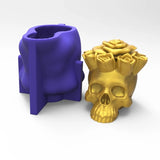 Rose Skull Candle Epoxy Resin Mold Plaster Soap Silicone Mould