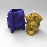 Rose Skull Candle Epoxy Resin Mold Plaster Soap Silicone Mould