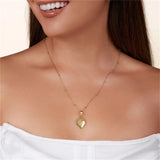 Personalized Heart Spinner Sphere Chain Necklace Stainless Steel 18K Plated