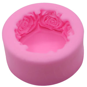 3D Round Rose Flowers Shape Silicone Soap Mold DIY Soap Molds