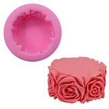 3D Round Rose Flowers Shape Silicone Soap Mold DIY Soap Molds