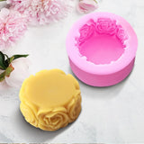 3D Round Rose Flowers Shape Silicone Soap Mold DIY Soap Molds
