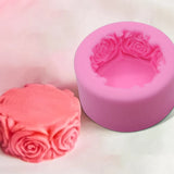 3D Round Rose Flowers Shape Silicone Soap Mold DIY Soap Molds