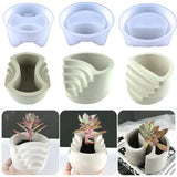 3D Round Terraced Flower Pot Silicone Mould Succulent Storage Box
