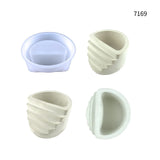 3D Round Terraced Flower Pot Silicone Mould Succulent Storage Box