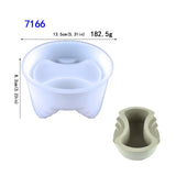 3D Round Terraced Flower Pot Silicone Mould Succulent Storage Box
