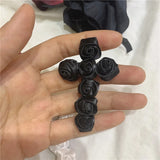 3D Rose Cross Hairpin Y2K Dark Romantic Hair Clip