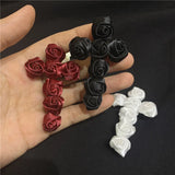 3D Rose Cross Hairpin Y2K Dark Romantic Hair Clip