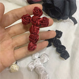 3D Rose Cross Hairpin Y2K Dark Romantic Hair Clip