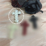 3D Rose Cross Hairpin Y2K Dark Romantic Hair Clip