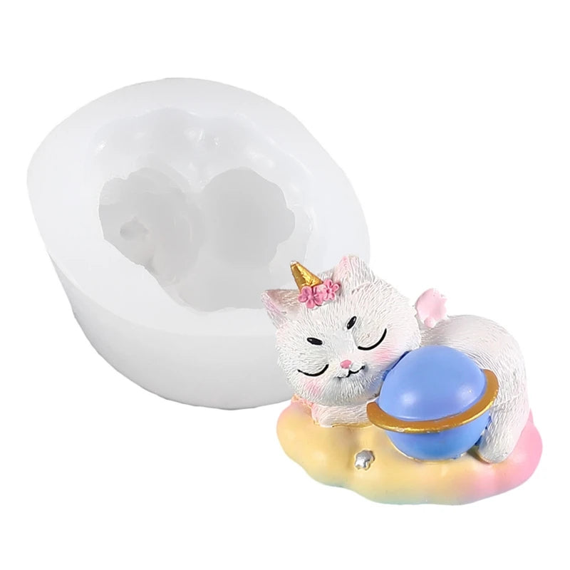 3D Shape Silicone Mold Candle Molds One-horn Fondant Mould