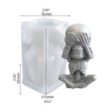 3D Skull Candle Epoxy Resin Mold DIY Halloween Skeleton Modeling Silicone Mould