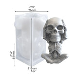 3D Skull Candle Epoxy Resin Mold DIY Halloween Skeleton Modeling Silicone Mould