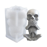 3D Skull Candle Epoxy Resin Mold DIY Halloween Skeleton Modeling Silicone Mould