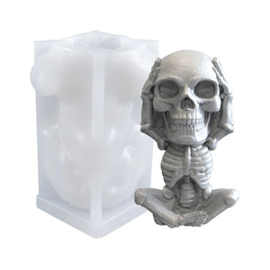 3D Skull Candle Epoxy Resin Mold Halloween Skeleton Silicone Mould DIY Crafts