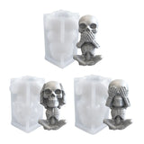 3D Skull Candle Epoxy Resin Mold Halloween Skeleton Silicone Mould DIY Crafts