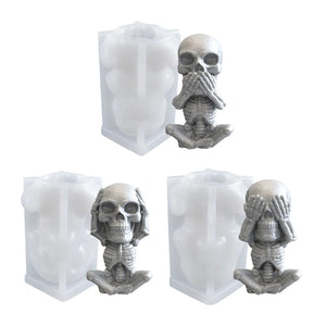 3D Skull Candle Epoxy Resin Mold Halloween Skeleton Silicone Mould DIY Crafts