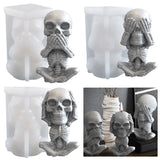 3D Skull Candle Silicone Molds DIY Halloween Chocolate Ice Cube Resin Mold