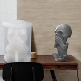 3D Skull Candle Silicone Molds DIY Halloween Chocolate Ice Cube Resin Mold