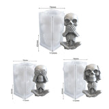 3D Skull Candle Silicone Molds DIY Halloween Chocolate Ice Cube Resin Mold