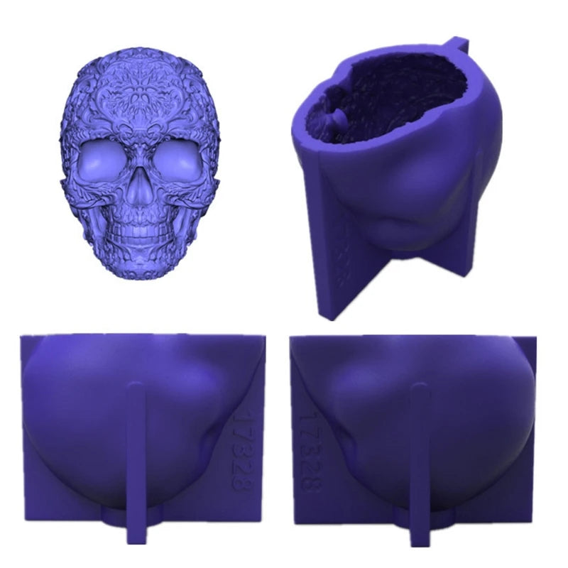 3D Skull Decorations Epoxy Resin Mold DIY Crafts Plaster Candle