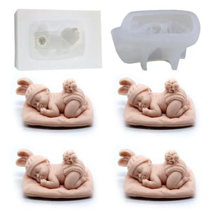 3D Sleeping Baby Silicone Mold for Chocolate Candy Fondant Soap Candle Making