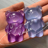 3D Small Bear Keychain Epoxy Resin Mold Hanging Pendant Silicone Mould