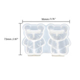 3D Small Bear Keychain Epoxy Resin Mold Hanging Pendant Silicone Mould