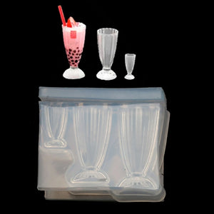 3D Small Glass Bottle Resin Mold Drink Bottle Jar Goblet Cup