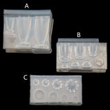3D Small Glass Bottle Resin Mold Drink Bottle Jar Goblet Cup