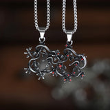 3D Snake Pendant Long Necklace With Tree Biker Stainless Steel Jewelry