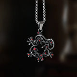 3D Snake Pendant Long Necklace With Tree Biker Stainless Steel Jewelry