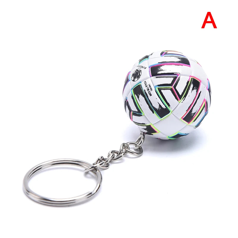 3D Sports Football Souvenirs PU Leather Keyring Men Soccer Fans Keychain