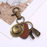 Mini Retro Punk Cowhide Keychain Owl Pendant Gift