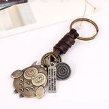 Mini Retro Punk Cowhide Keychain Owl Pendant Gift