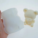 3D Teddy Bear Soap Mold Flexible Silicone Mould Candle Mold