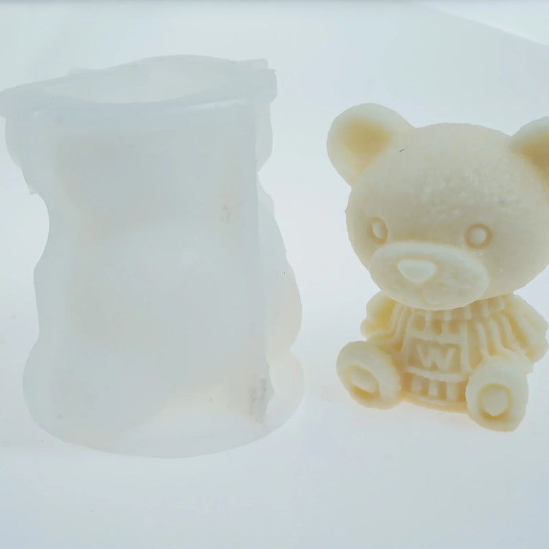 3D Teddy Bear Soap Mold Flexible Silicone Mould Candle Mold