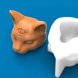 3D Three Eyes Cat Candle Silicone Mold for Decor