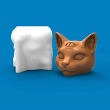 3D Three Eyes Cat Candle Silicone Mold for Decor