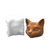 3D Three Eyes Cat Candle Silicone Mold for Decor
