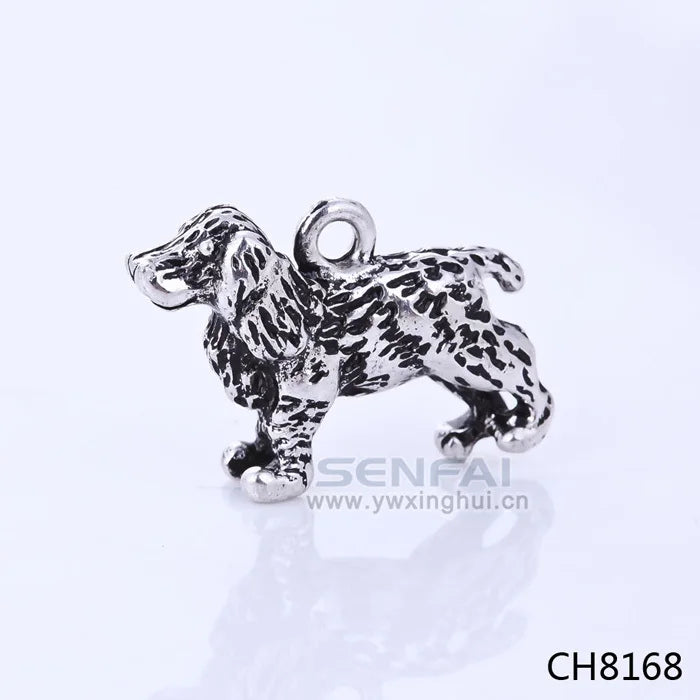 Tibetan Silver Dog Charms - Animal Pendants for Jewelry Making