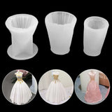3D Wedding Dress Candle Mold Fragrance Wax Model Plaster Mould Party Decor