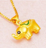 3D Elephant Pendant Pure Copper Plated Real Jinsha Solid Elephant
