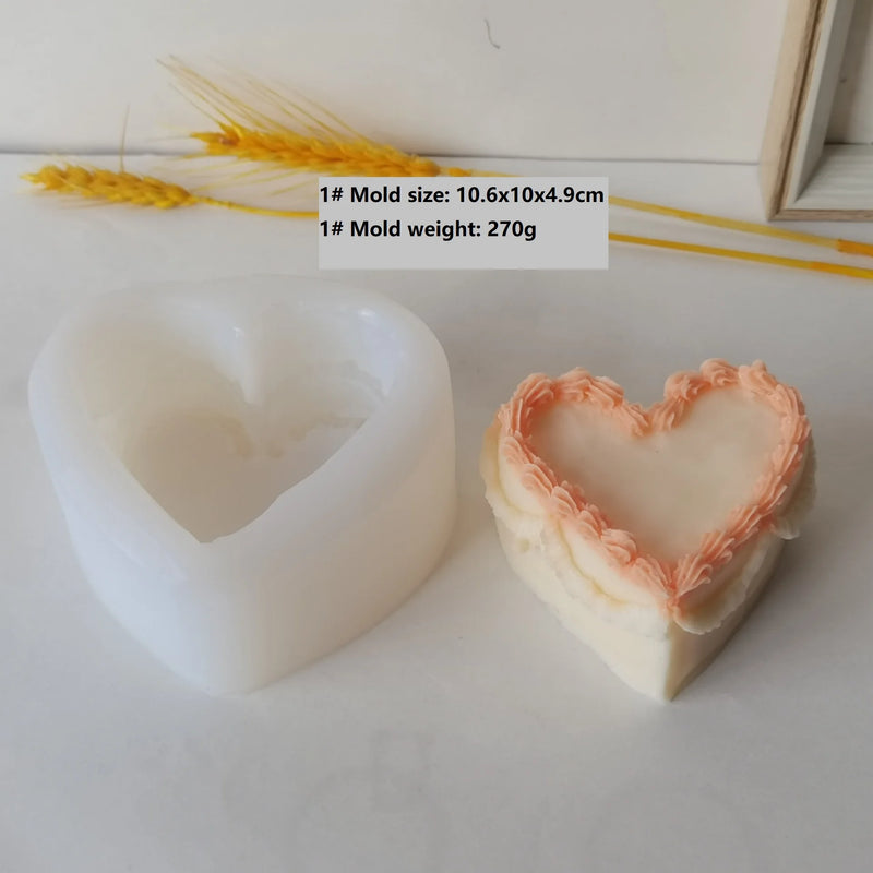 3D Love Shape Cake Candle Silicone Mold