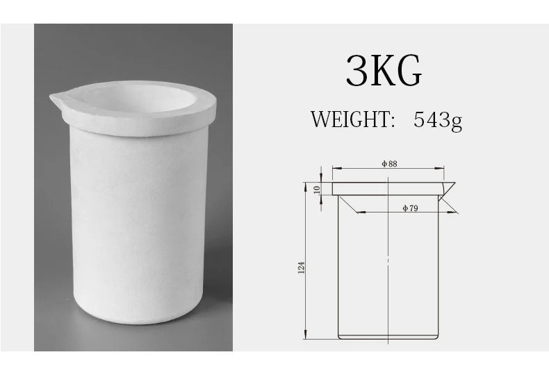 3KG Quartz Melting Crucible for Silver Jewelry Tools