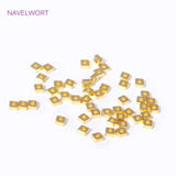 18K Plated Brass Flat Square Spacer Beads Jewelry Making DIY