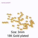 18K Plated Brass Flat Square Spacer Beads Jewelry Making DIY