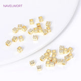 18K Brass Square Spacer Beads for Jewelry Making DIY Bracelet Accessories